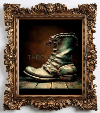Men's Antique Emerald Patina Work Boot Artifact – Late 19th Century (Circa 1880–1895)