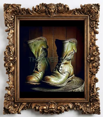 Men's Antique Scalloped Collar Work Boot Artifact – Late 19th Century (Circa 1880–1895)