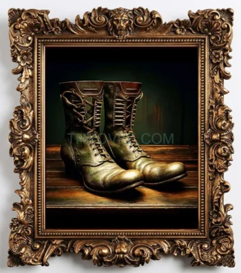Men's Antique Golden-Olive Garrison Boot Artifact – Late 19th Century (Circa 1880–1895)