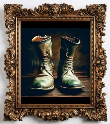 Men's Antique Moss Patina Field Boot Artifact – Late 19th Century (Circa 1880–1895)