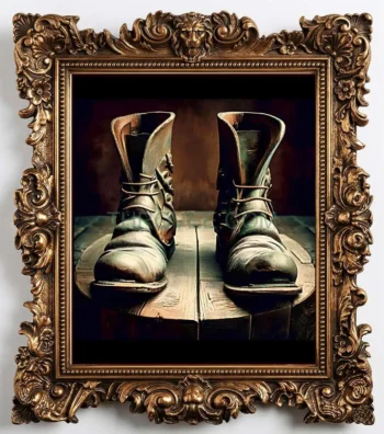 Men's Antique Sage Patina Wide-Shaft Field Boot Artifact – Late 19th Century (Circa 1880–1895)